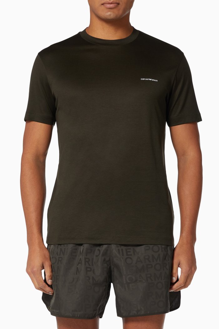 Essential Capsule EA Micro Logo T-shirt in Jersey, Green