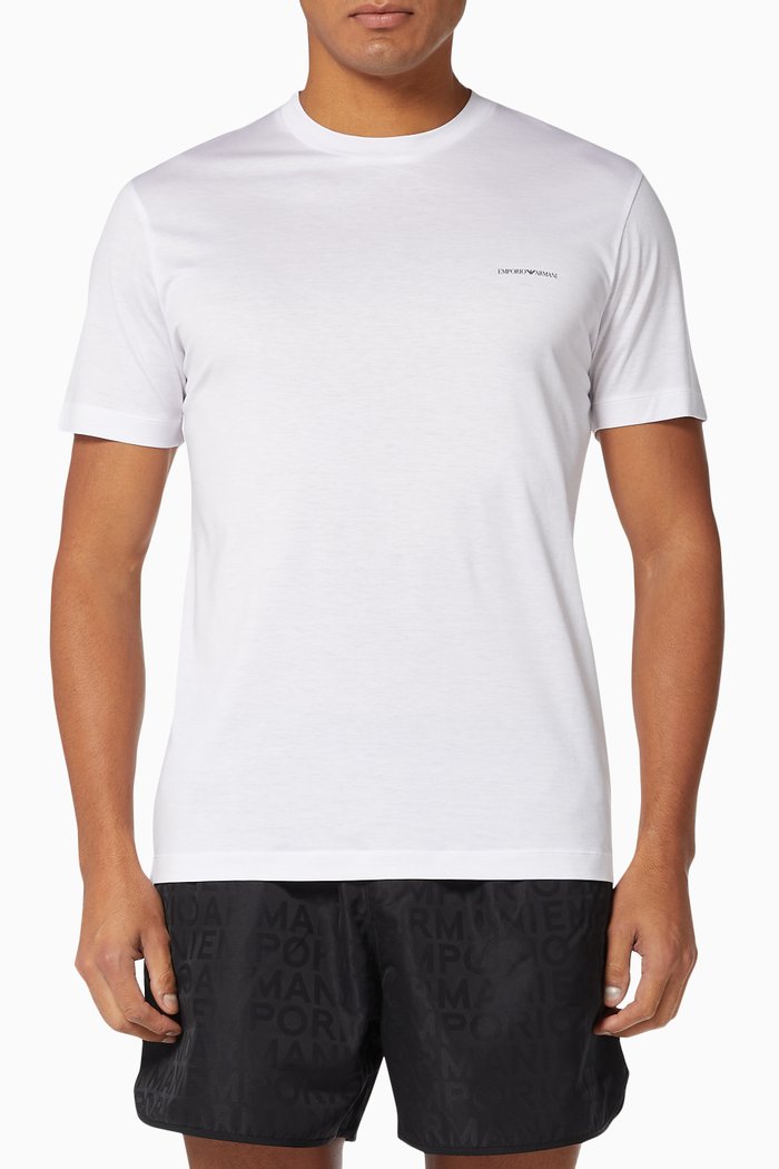 

Essential Capsule EA Micro Logo T-shirt in Jersey, White
