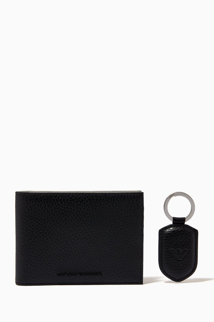 

EA Wallet & Keyring Gift Set in Tumbled Leather, Multicolour