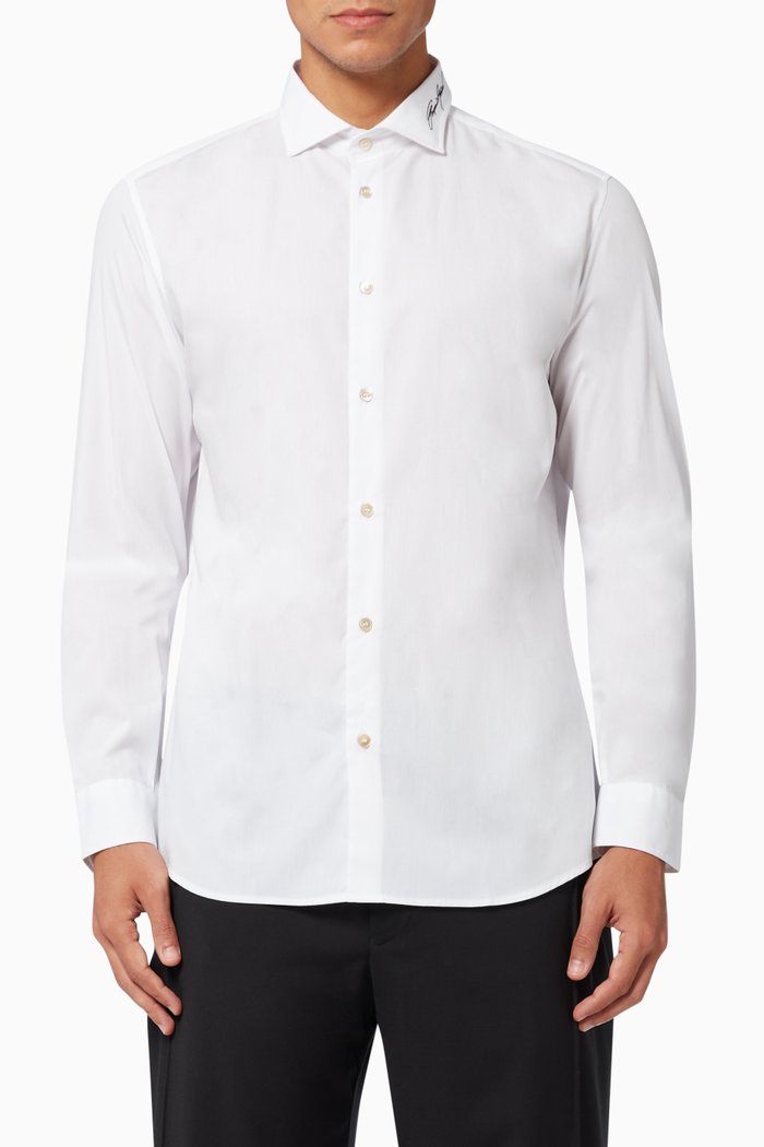 

EA Signature Shirt in Cotton Poplin, White