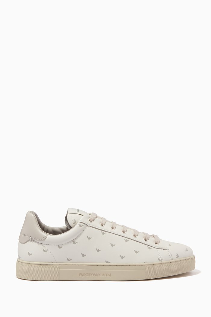 

EA Eagle Sneakers in Leather, Neutral