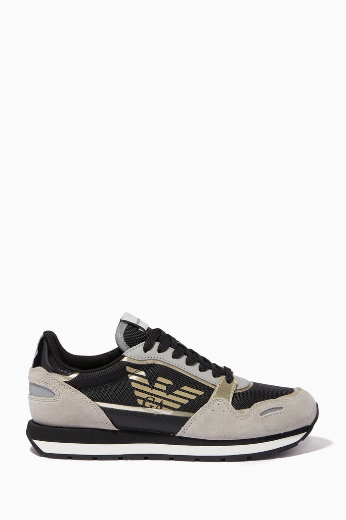 

Ally Sneakers in Suede & Nylon, Grey