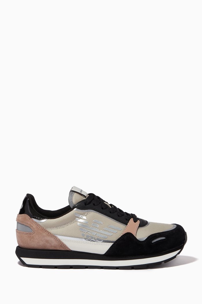 

Ally Sneakers in Suede & Nylon, Pink