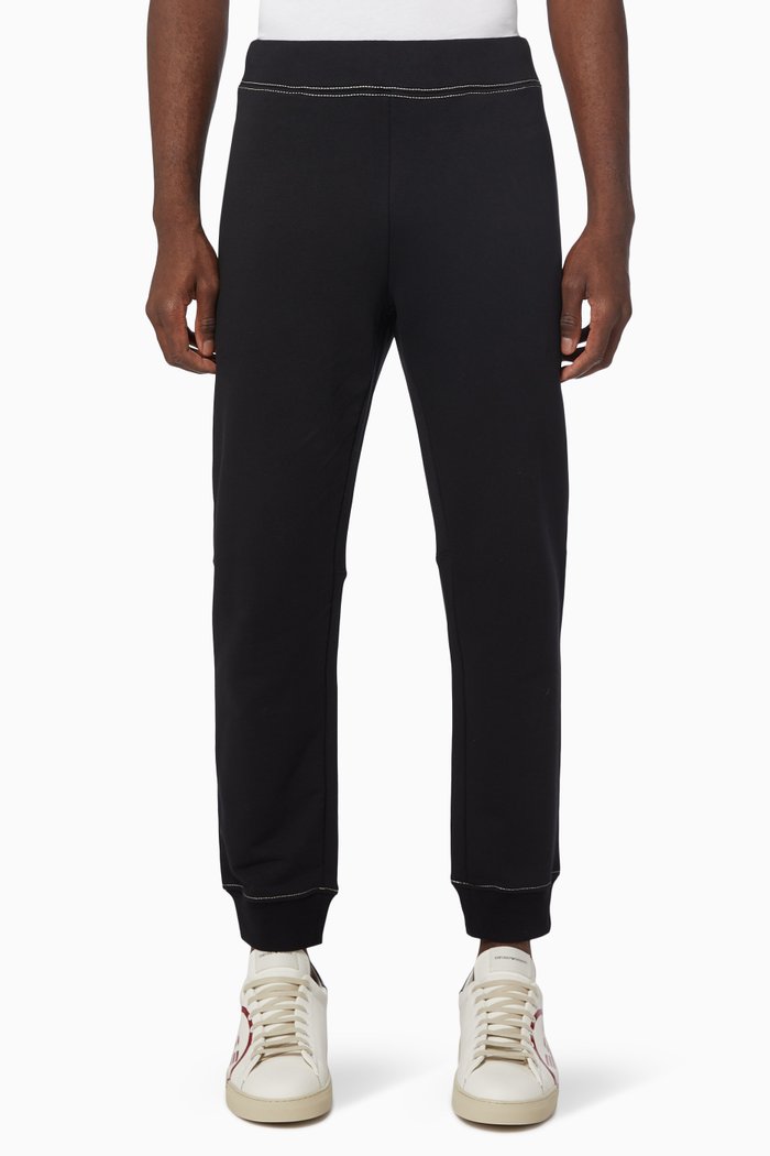 

EA Eagle Logo Patch Joggers in Jersey, Black