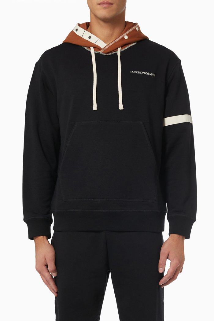 

Logo Hoodie in Cotton Blend, Black