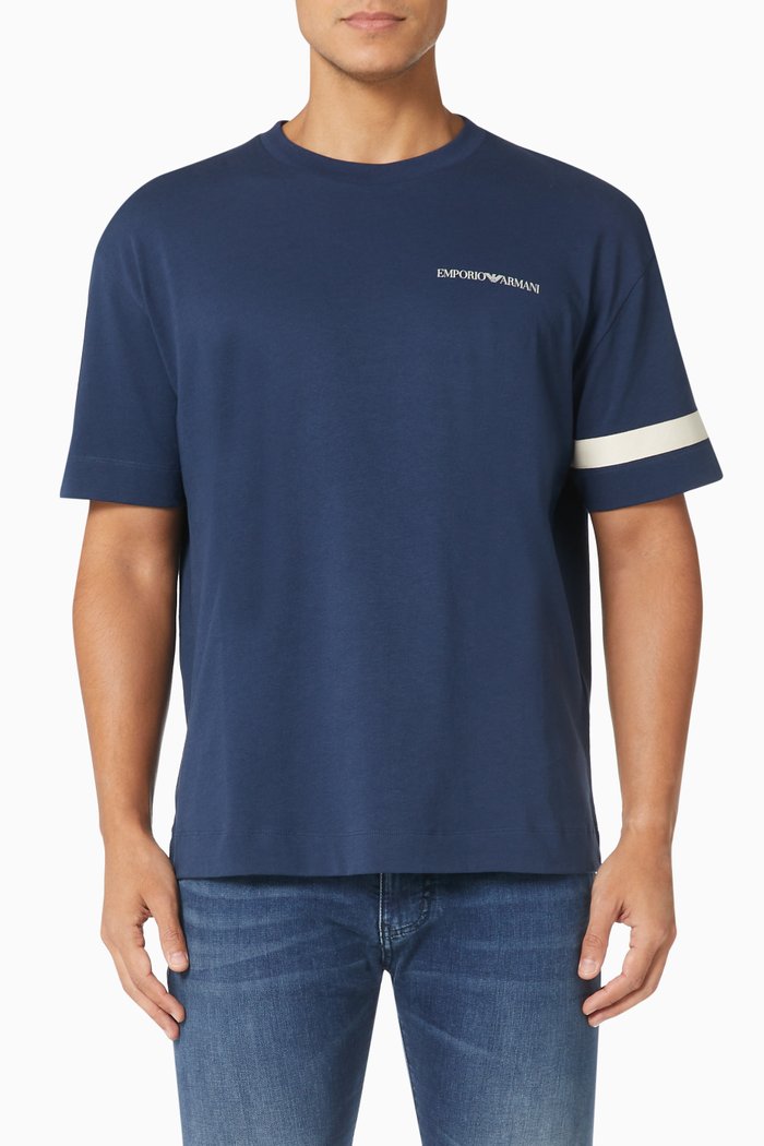 

Eco Capsule Collection EA Band T-shirt in Jersey, Blue