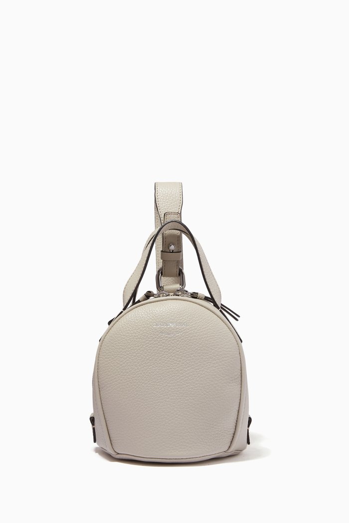 

Bowling Crossbody Mini Bag in Leather, Neutral