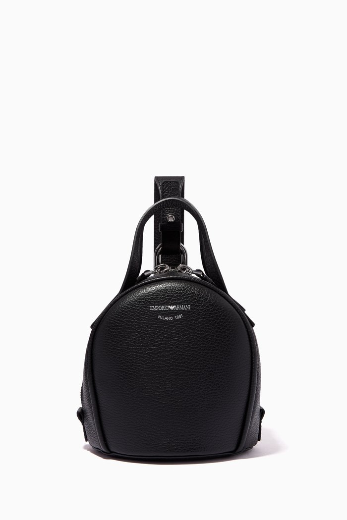 

Bowling Crossbody Mini Bag in Leather, Black