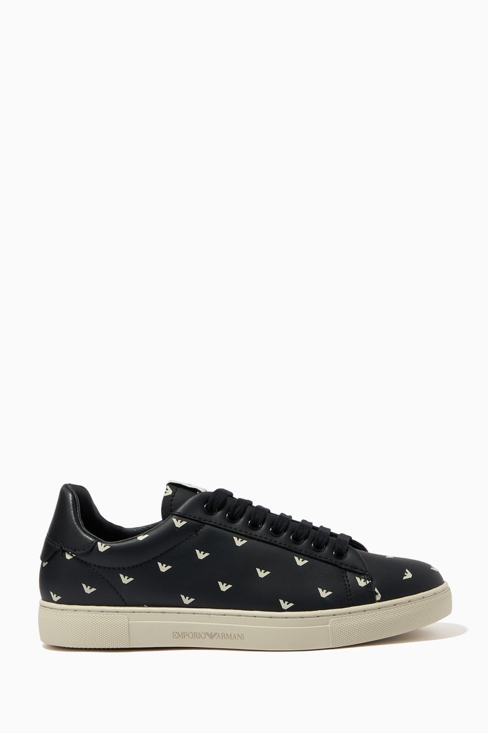 

EA Eagle Sneakers in Leather, Black