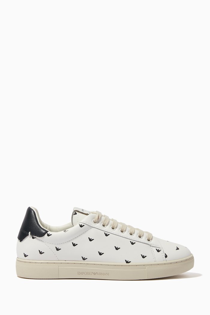 EA Eagle Sneakers in Leather, White