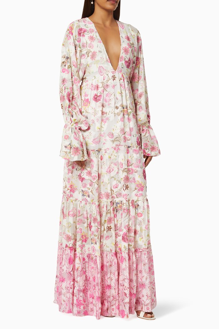 

Tara V-neck Maxi Dress, Multicolour