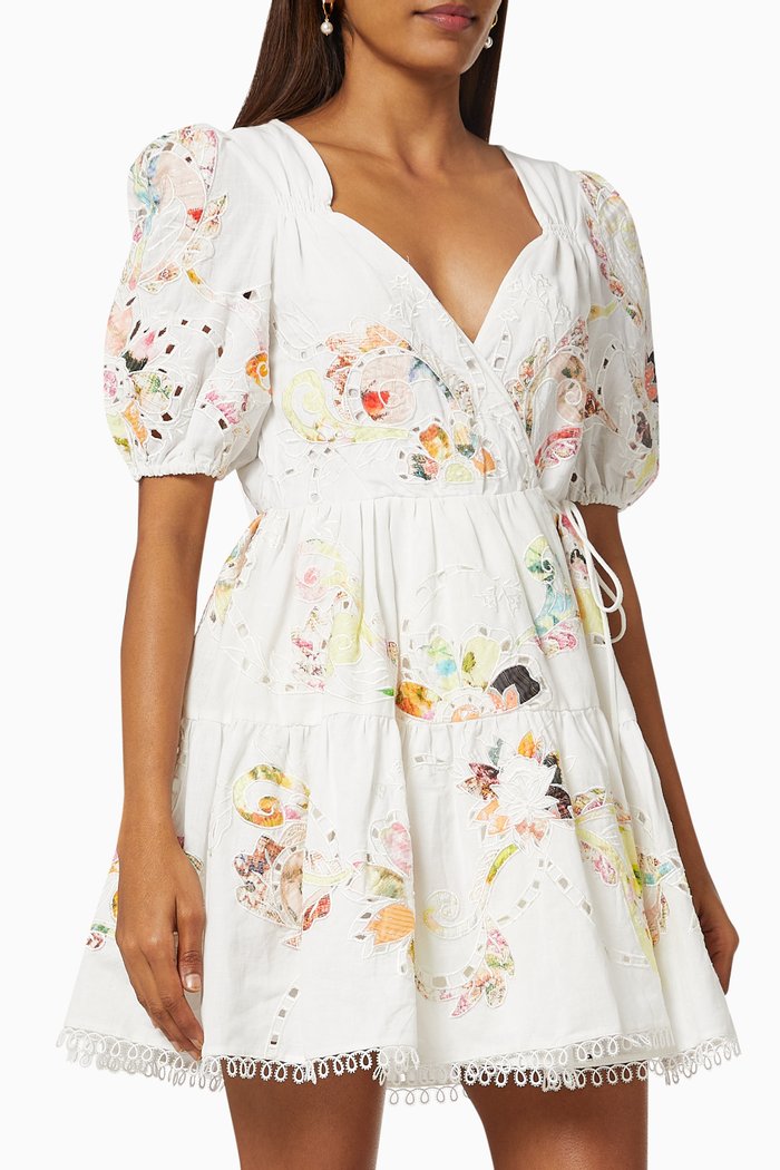 

Cora Overlap Mini Dress, White