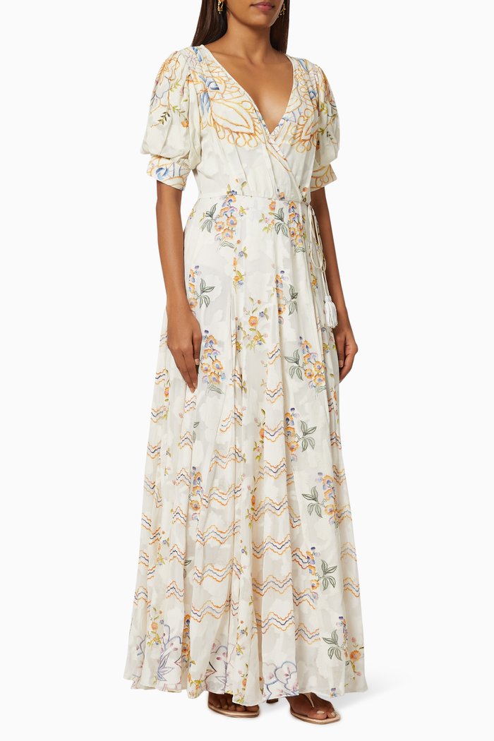 

Hoor Overlap Godet Maxi Dress, White