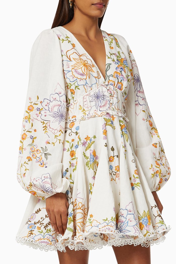 

Hoor Skater Dress in Cotton Linen, White