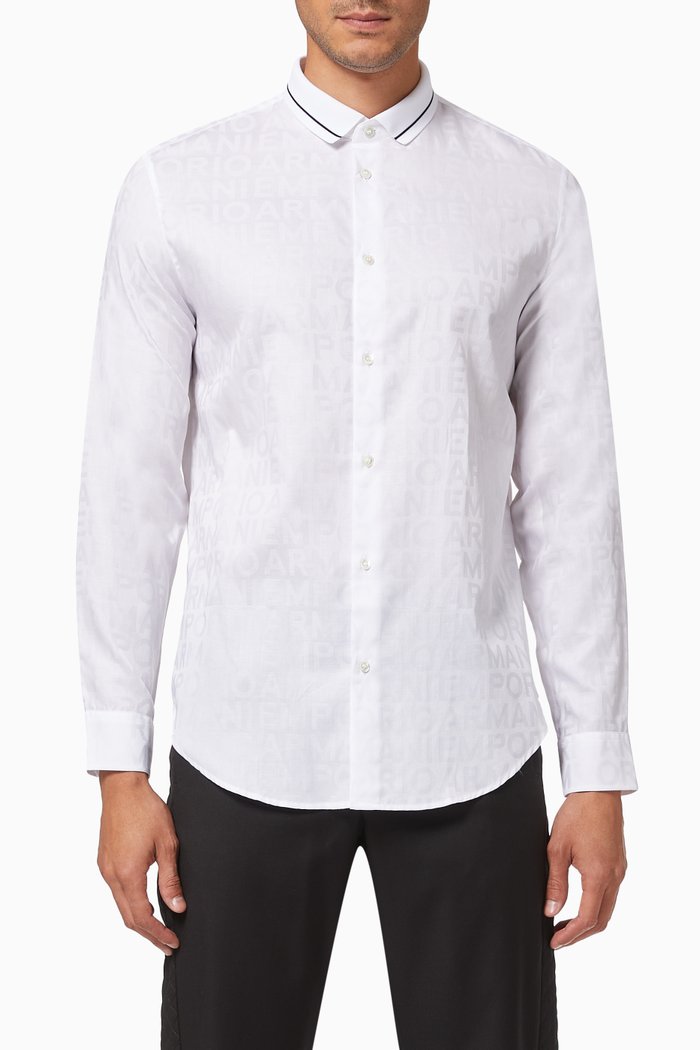 

EA Logo Text Shirt in Cotton, White