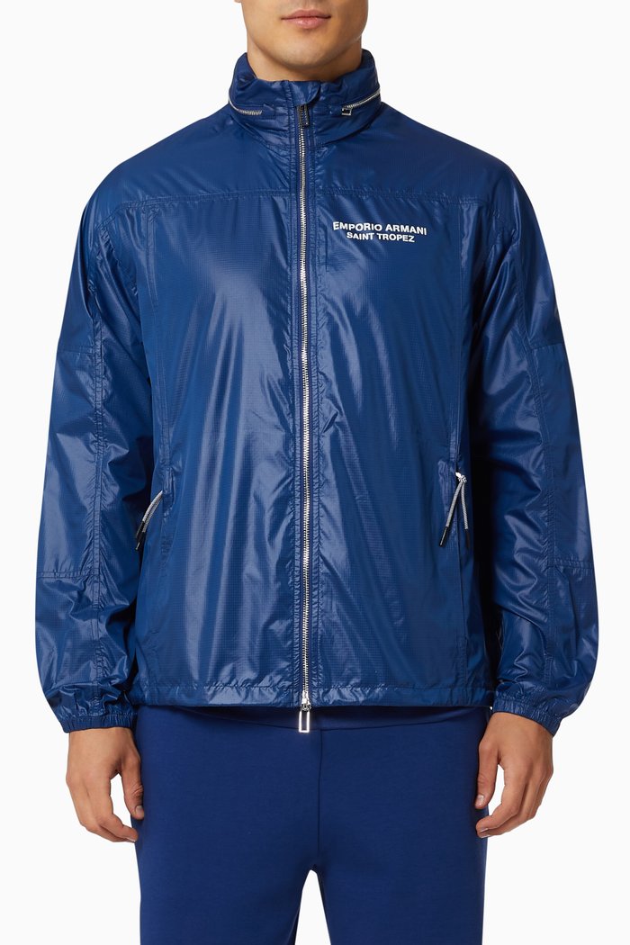 

City Capsule Hooded Jacket in Nylon, Blue