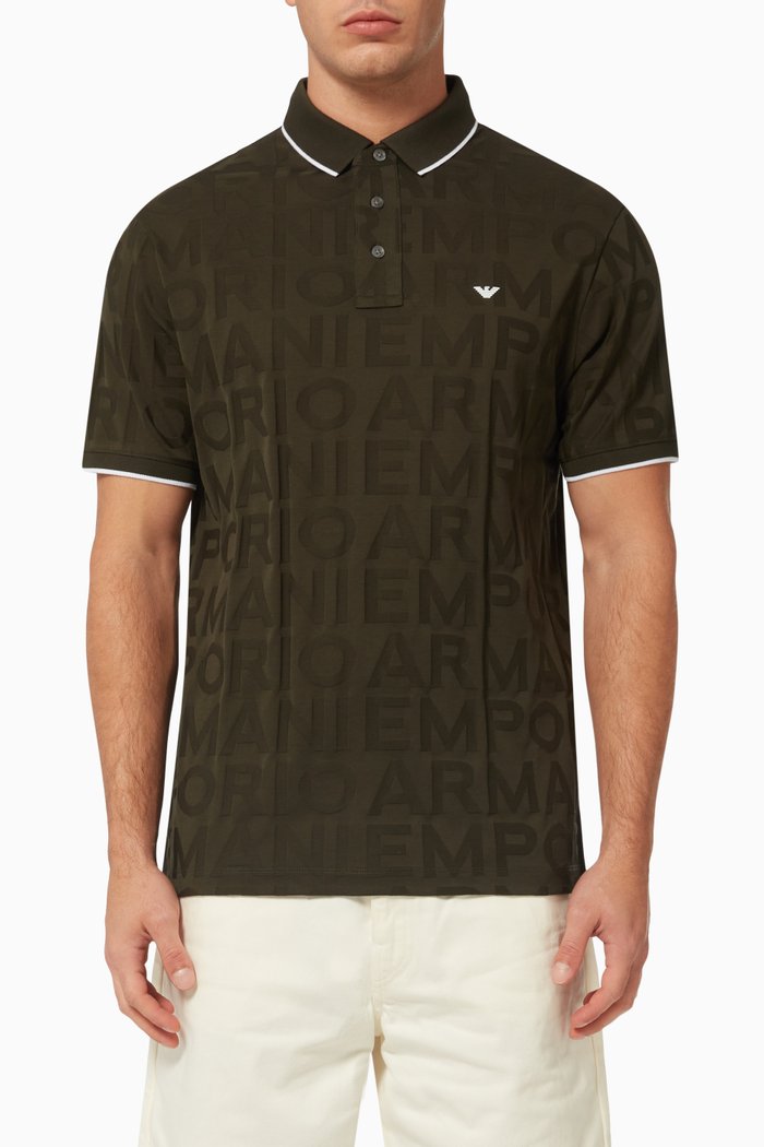 

EA Eagle Polo Shirt in Cotton, Green
