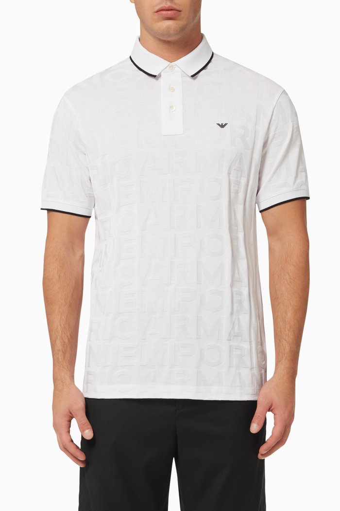 

EA Eagle Polo Shirt in Cotton, White