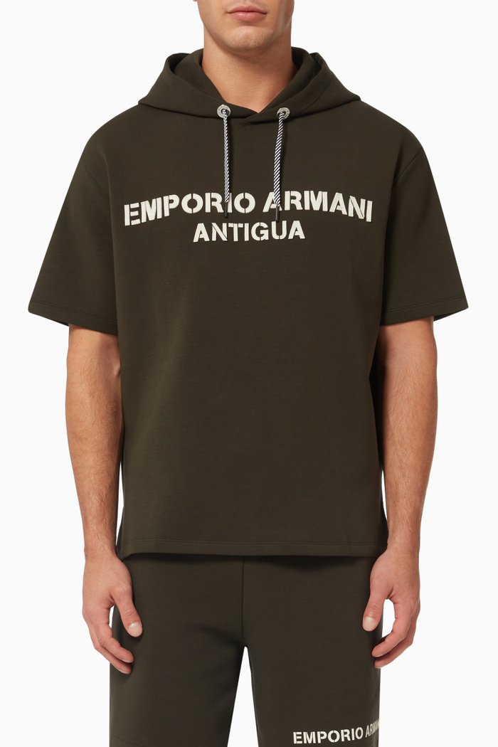 

City Capsule Hooded Shirt in Double Jersey, Green