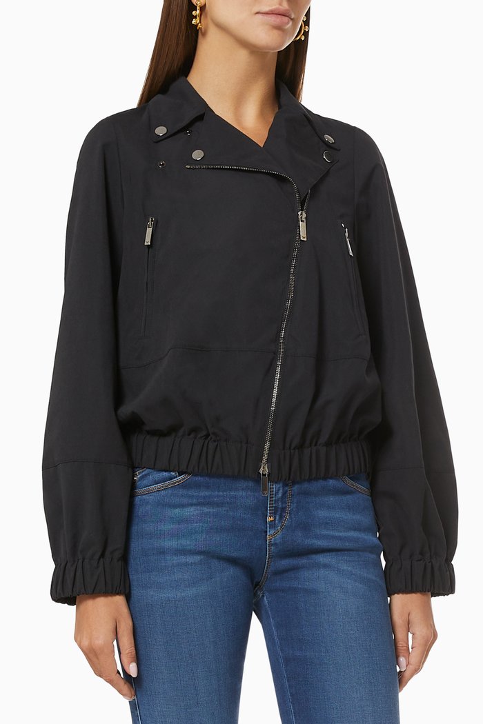 

Biker Jacket in Nylon, Black