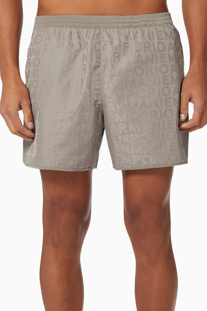 EA Swim Shorts in Nylon Jacquard, Neutral