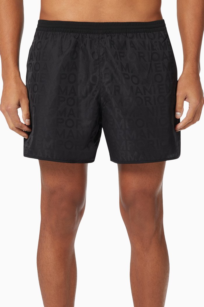 

EA Swim Shorts in Nylon Jacquard, Black