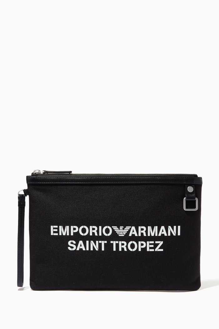 

Saint Tropez Travel Pouch in Nylon, Black