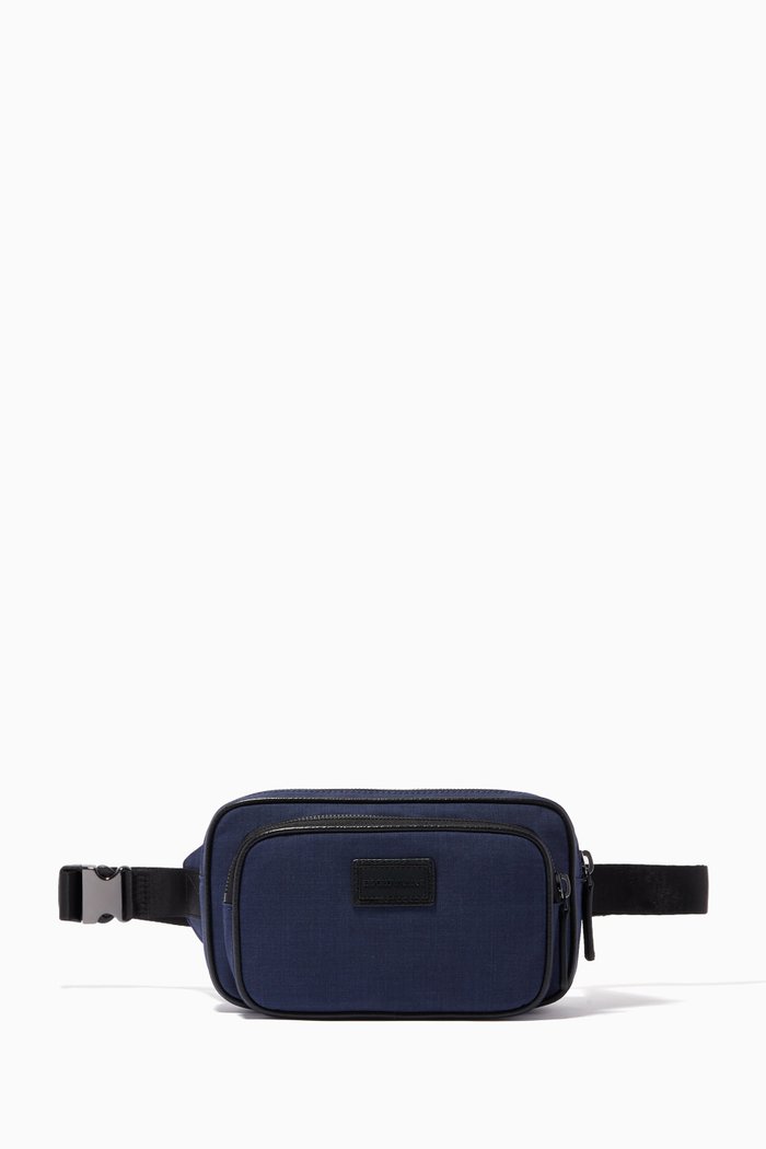 

EA Logo Tag Belt Bag in Nylon, Blue