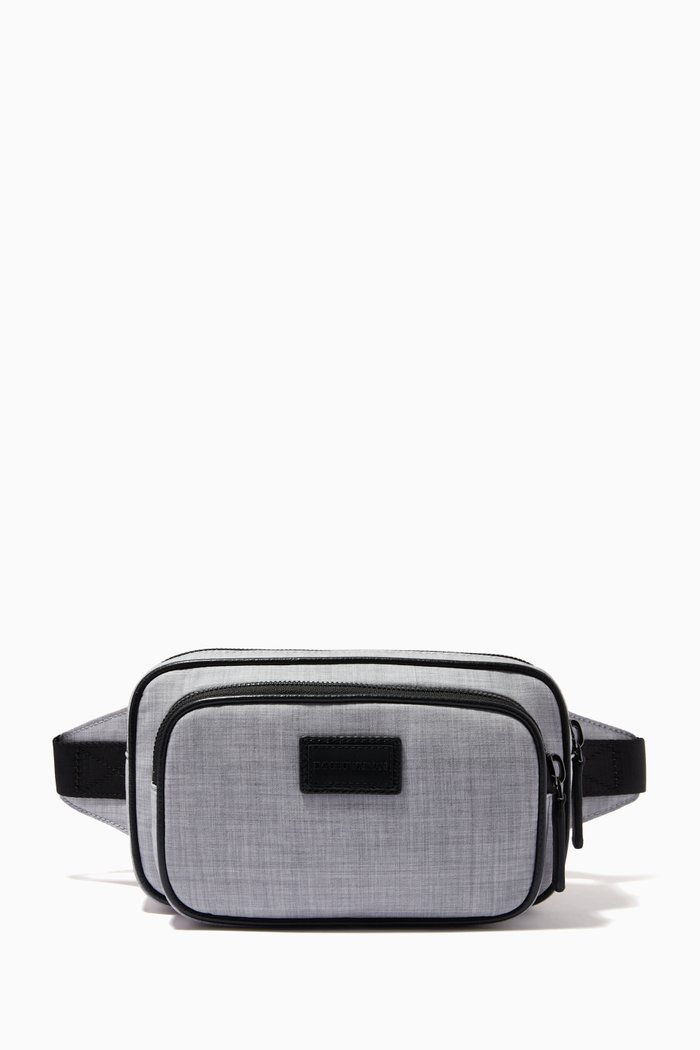 

EA Logo Tag Belt Bag in Nylon, Grey