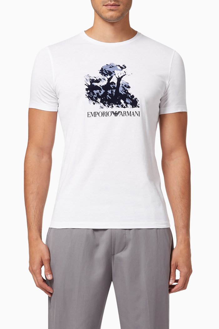 

Water Flock T-shirt in Cotton Jersey, White