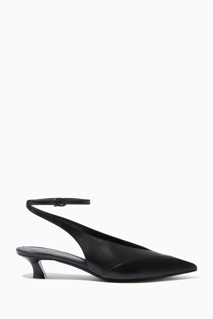 

Slingback Kitten Heels in Nappa Leather, Black
