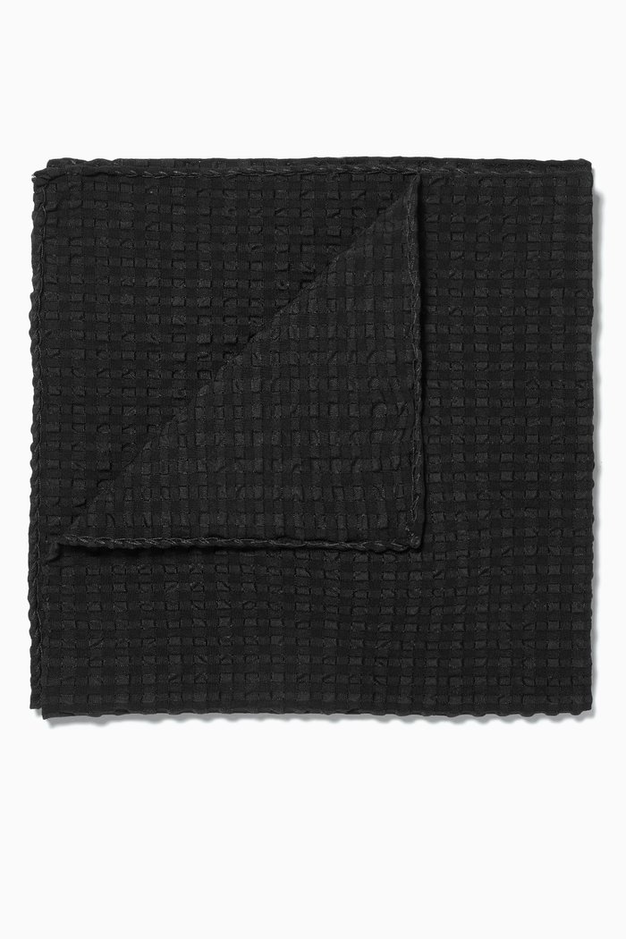 

Checked Pocket Square in Jacquard, Black