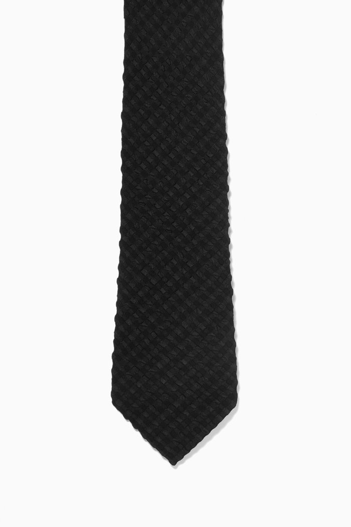 

Checked Tie in Jacquard, Black