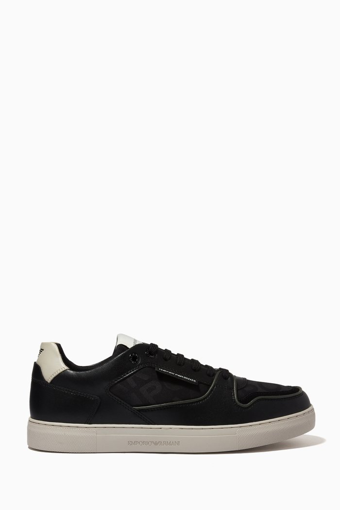 EA Sneakers in Leather and Suede, Black
