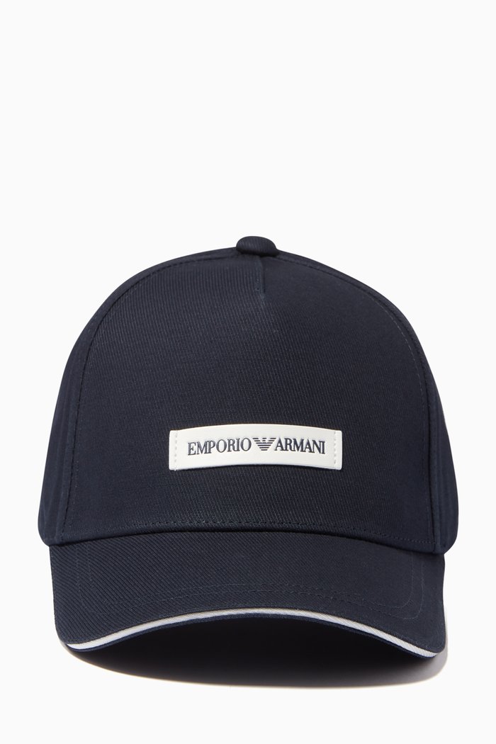 

EA Logo Baseball Cap in Cotton Gabardine, Blue