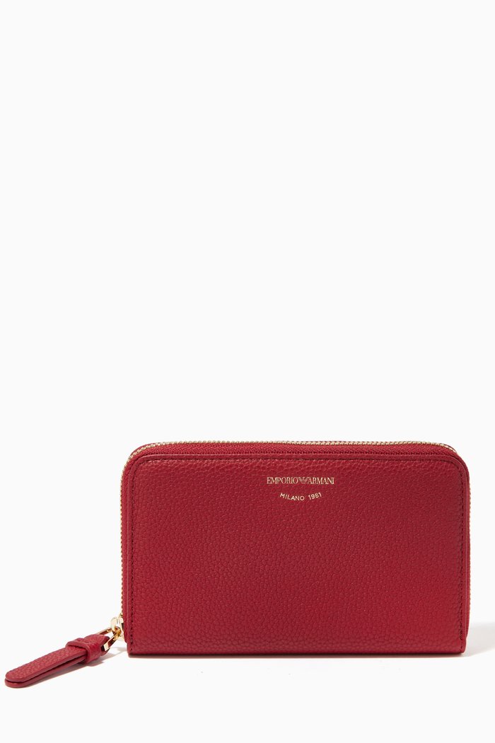 

EA Mini Zip-around Wallet in Eco Leather, Red