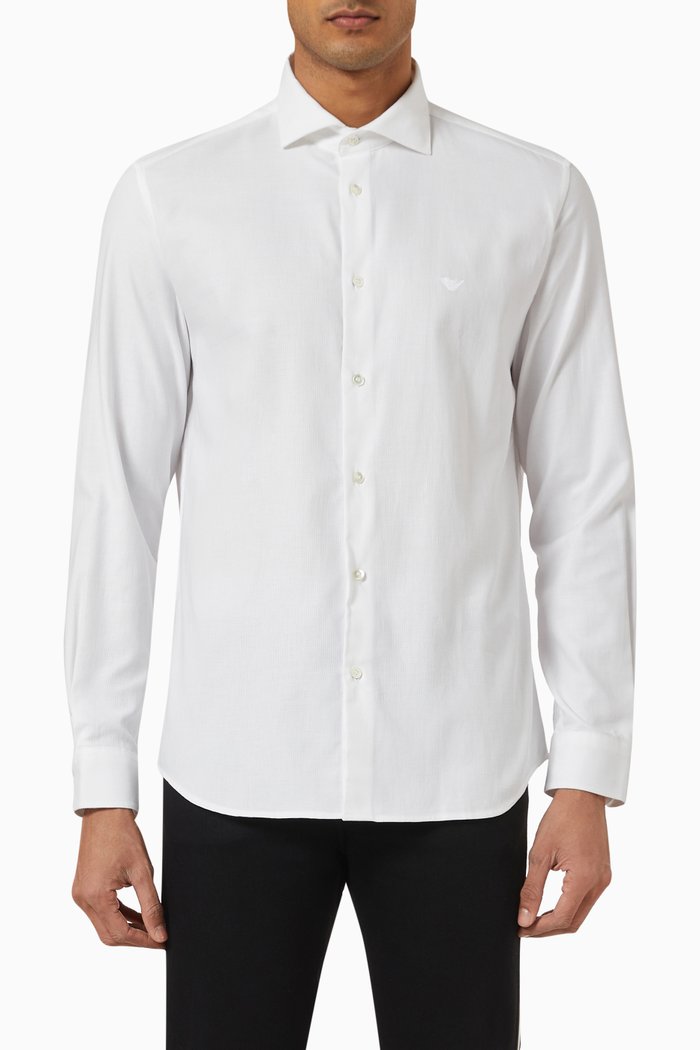 

Logo Embroidered Shirt in Cotton, White