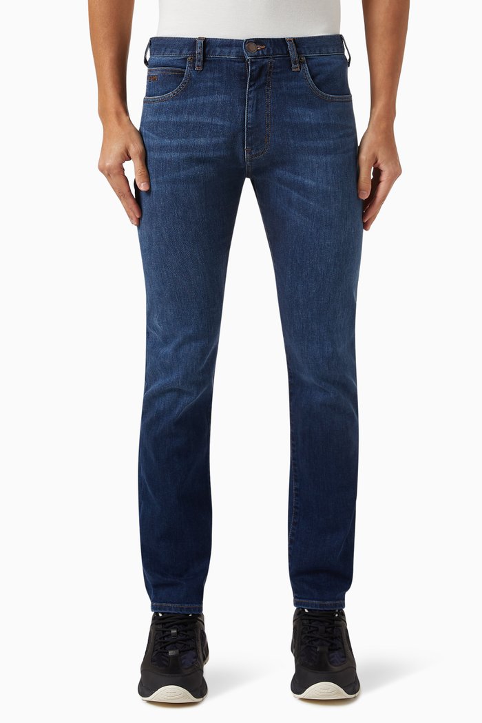 

J45 Regular-fit Jeans in Stretch Cotton-twill Denim, Blue