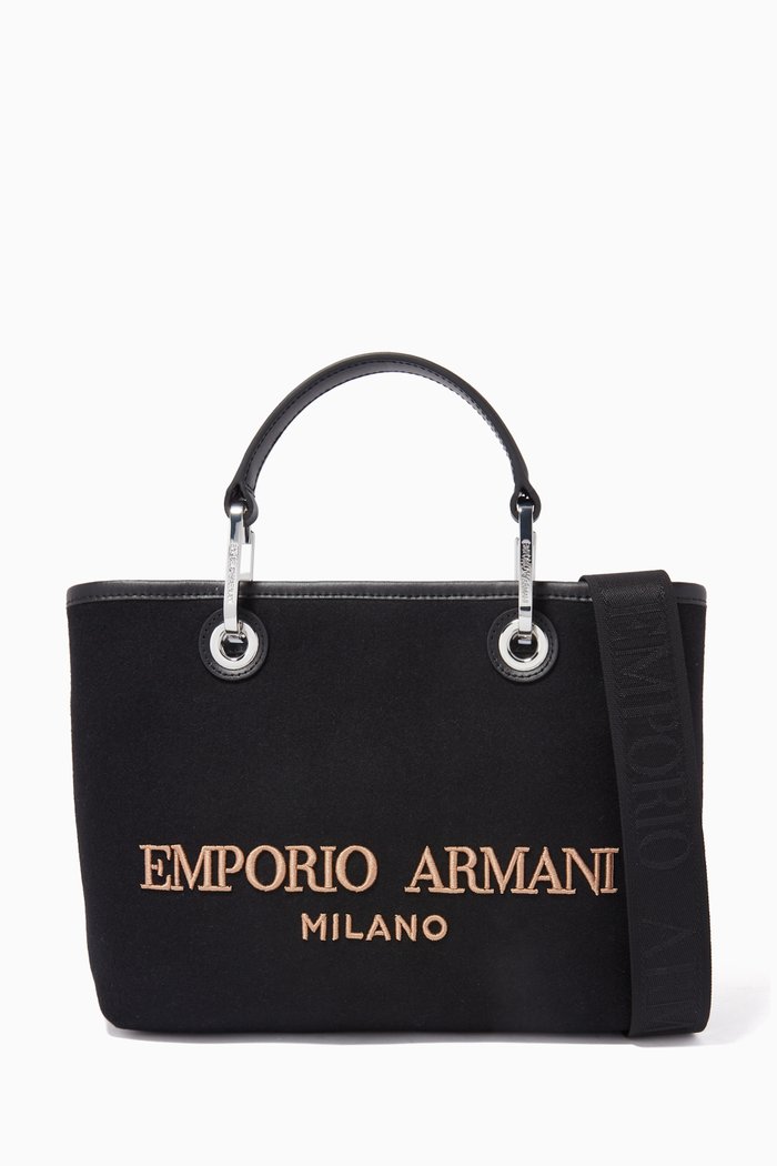 

MY EA Small Tote Bag in Felt, Black