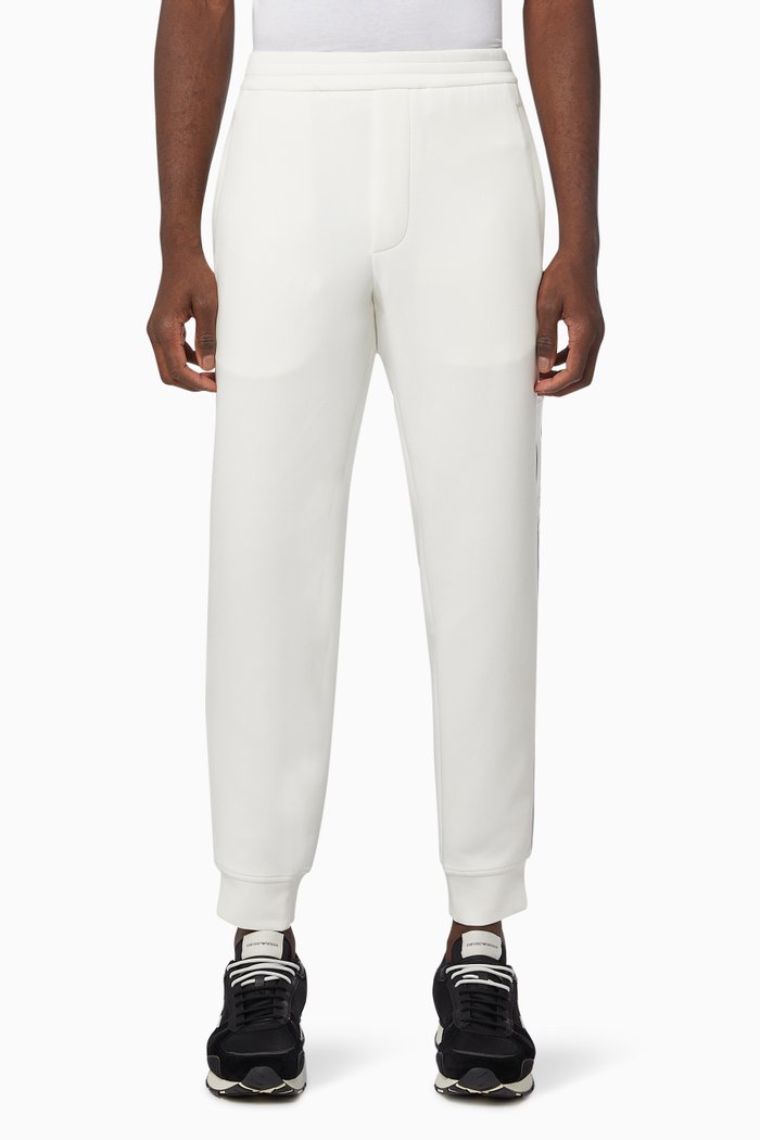 

EA Logo Tape Joggers in Double Jersey, White