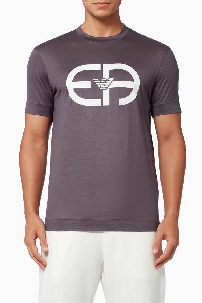 R-EAcreate Macro Logo T-shirt in Jersey, Grey