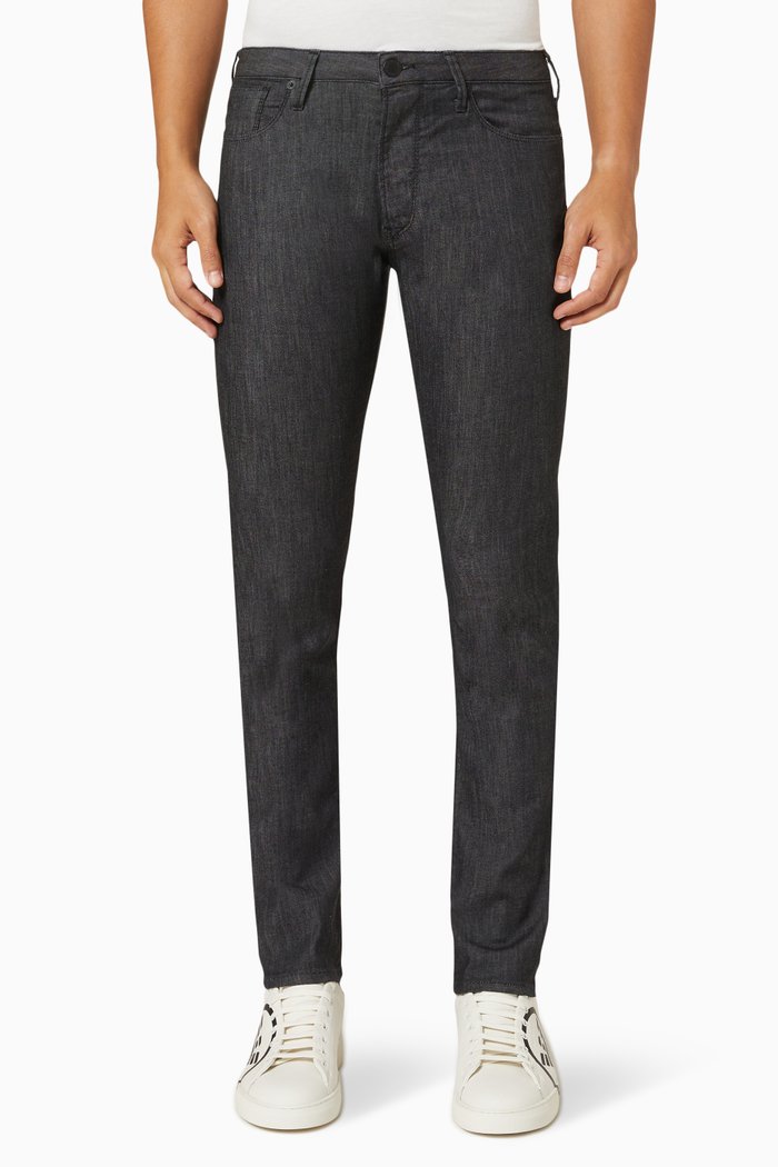 

J06 Slim-Fit Jeans in Denim, Black