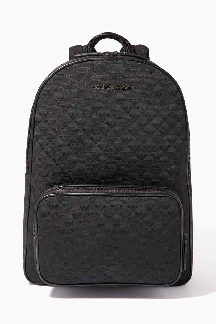 

EA Monogram Backpack in Nylon Jacquard, Black