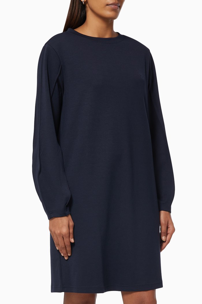 

EA Micro Eagle Puff Sleeves Dress in Jersey, Blue