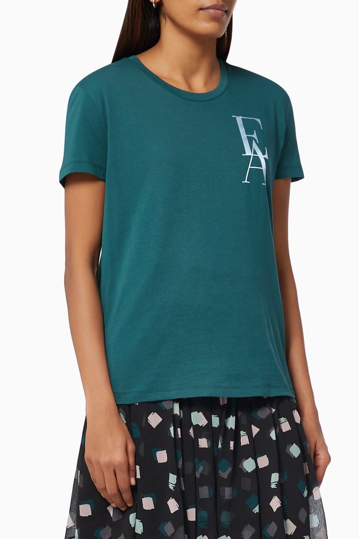 

EA Logo T-shirt in Cotton Jersey, Green
