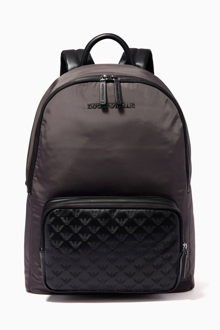 

Eagle Logo Backpack in Nylon, Grey