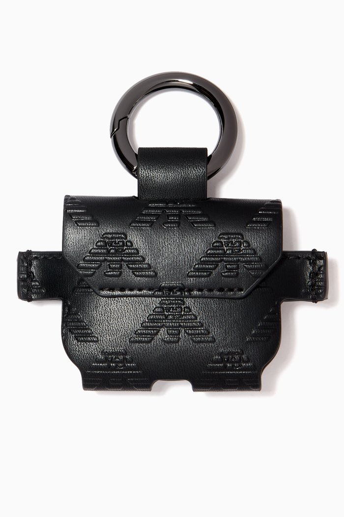 

EA Monogram AirPod® Case in Eco Leather, Black