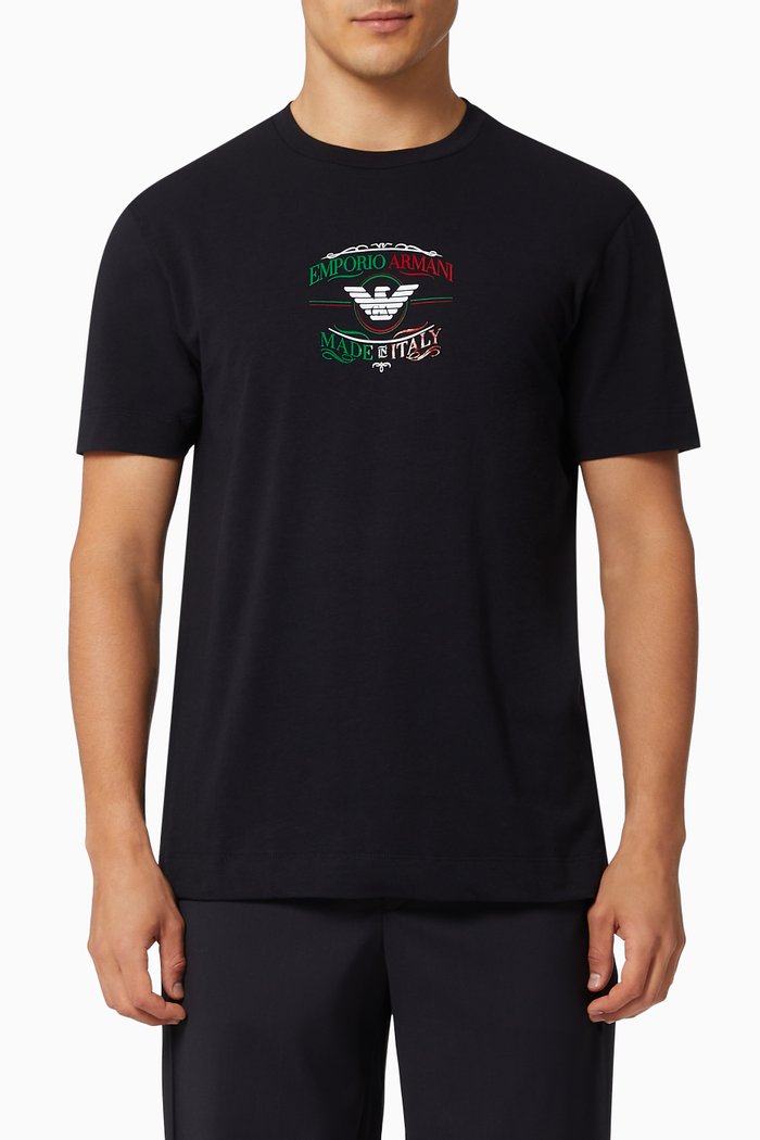 

EA Eagle 'Made in Italy' T-shirt in Jersey, Blue