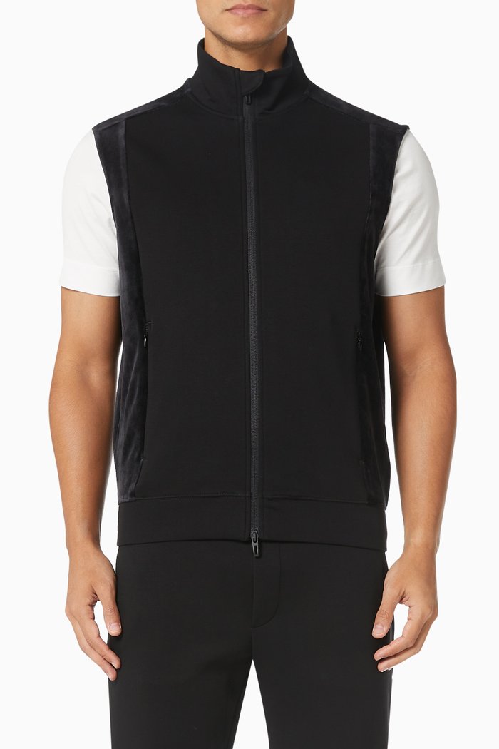 

Travel Capsule Gilet in Double Jersey, Black