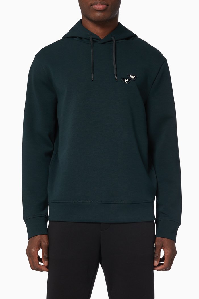 

EA Emoji Patch Hooded Sweatshirt in Jersey, Green